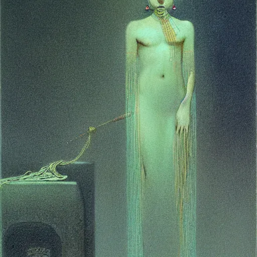 Prompt: egyptian princess by beksinski