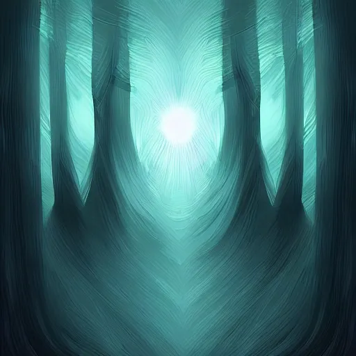 Image similar to Light consumes the darkness, digital art