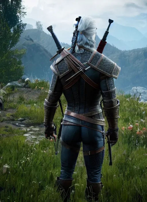 Image similar to Tom Holland in The Witcher 3, gameplay, 8k, HD