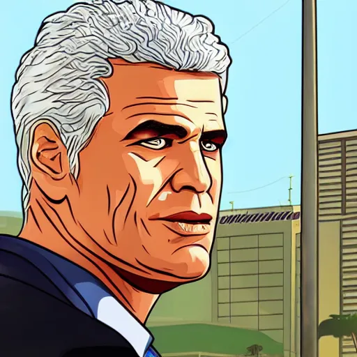 Image similar to Yair Lapid GTA 5 loading screen illustration