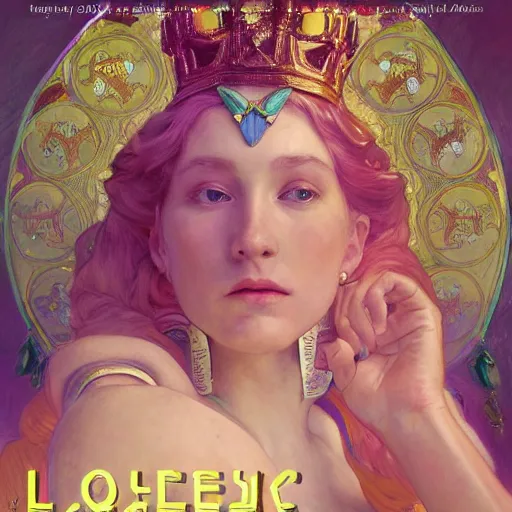 Image similar to a highly detailed chess queen, neon colored, beautiful detail and color, art by john collier and albert aublet and krenz cushart and artem demura and alphonse mucha, volumetric lighting, octane render, 4 k resolution, matte, sharp focus, illustration, art by jacque - louis david, baroque style