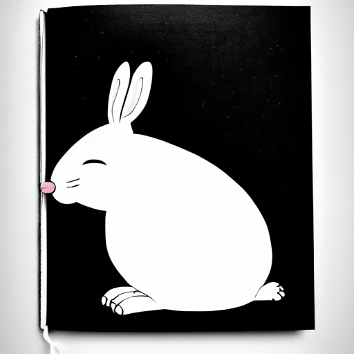 Image similar to book illustration of big chungus, book illustration, monochromatic, white background, black and white image