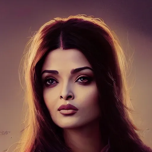 Prompt: “ portrait of aishwarya rai by greg rutkowski, young, attractive, highly detailed portrait, scifi, digital painting, artstation, concept art, smooth, sharp foccus ilustration, artstation hq ”