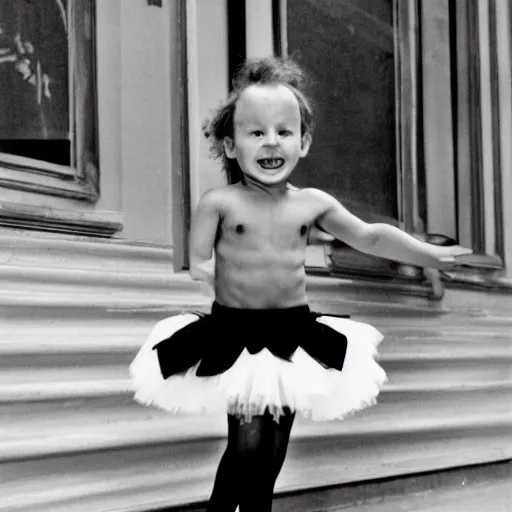 Image similar to jeff goldbum in a tutu,