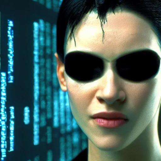 Prompt: a hyperrealistic 3D octane render of Neo from the Matrix using a telepgraph machine, photorealistic, 8k, unreal engine