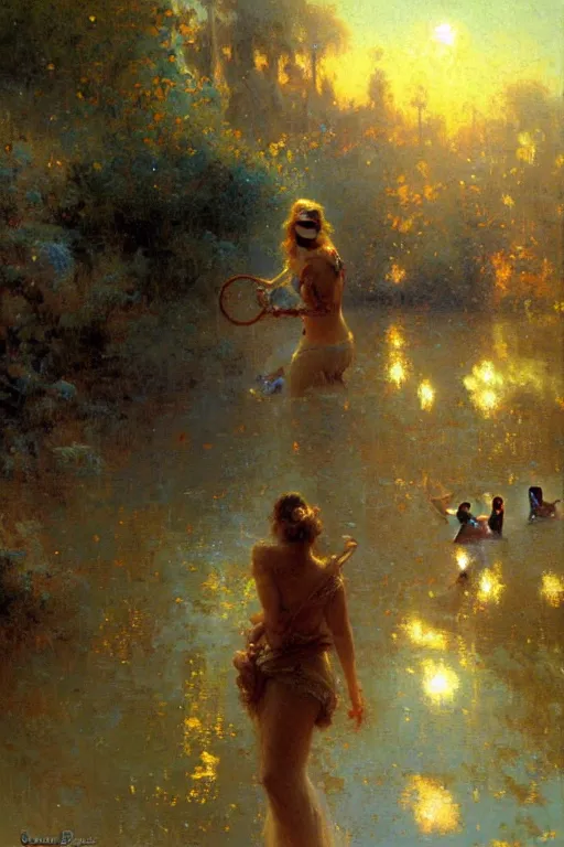 Prompt: Dream, painting by Gaston Bussiere, Craig Mullins