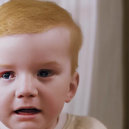 Image similar to young Donald trump wearing a diaper, high resolution film still, 8k, HDR color, film by Simon Langton and David Frankel,