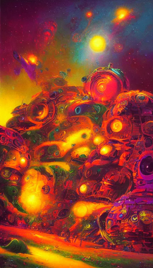 Image similar to psytrance artwork, by paul lehr,