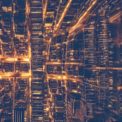 Image similar to photo of a power grid city at night birds eye view unsplash inception cinematic