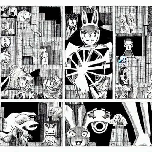 Image similar to Beastars Legoshi by Kentaro Miura :: Manga panel,