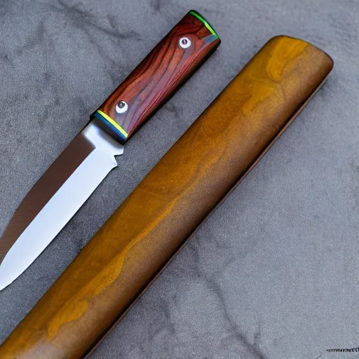 Image similar to a beautiful perfect hand made knife, high details, 8 k photo, ultra sharp