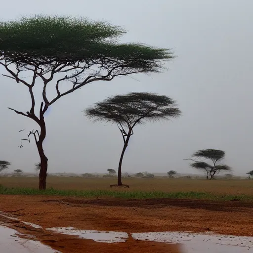 Prompt: rain in africa