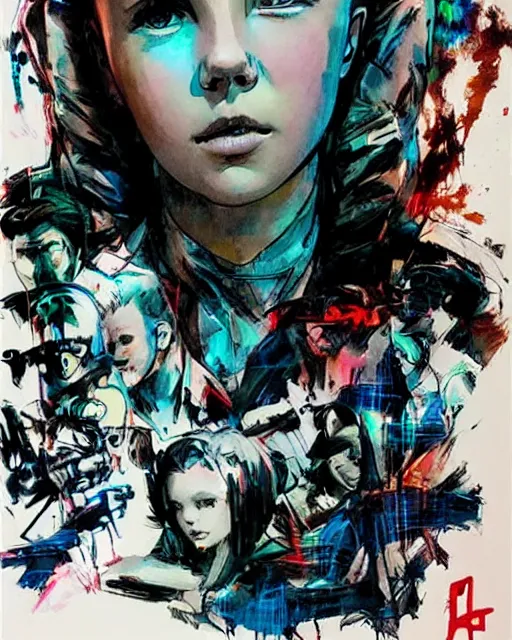 Image similar to millie bobby brown by yoji shinkawa