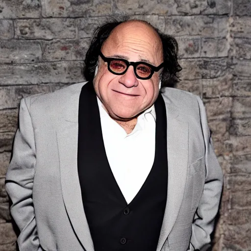 Prompt: Danny devito's new hip hop album, album cover, gangster