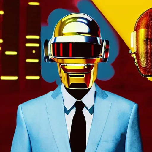 Prompt: Gus fring as Thomas Bangalter from daft punk, holding mask in hand, 4k