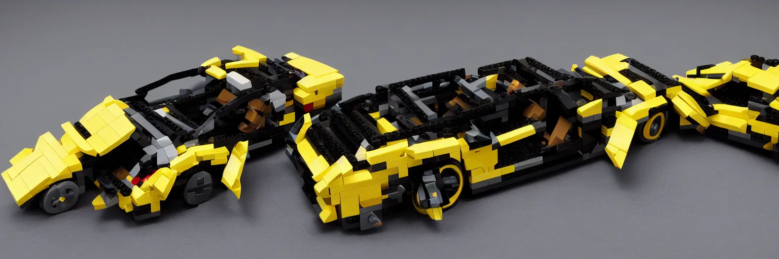 Image similar to lamborghini. lego style