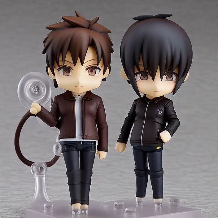 Image similar to Anime Nendoroid figurine of ELON MUSK Wearing Leather Jacket, fantasy, figurine , product photo