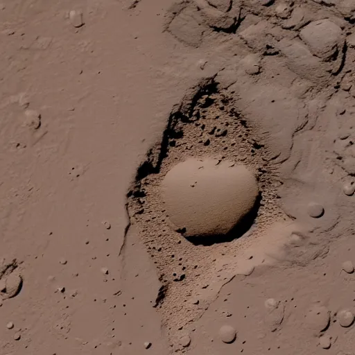 Image similar to faint virgin mary face outline in mars soil