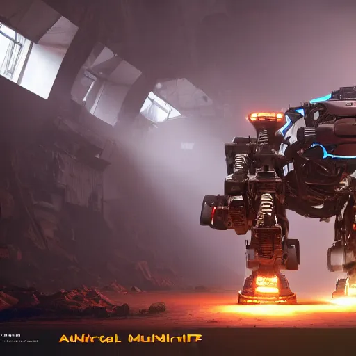 Prompt: giant quadrupedal mining robot, futuristic look, highly detailed body, industrial robot, photorealistic camera shot, bright studio setting, studio lighting, crisp quality and light reflections, unreal engine 5 quality render, artstation