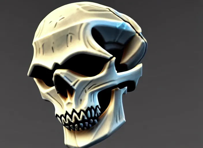 Image similar to wraith skull, stylized stl, 3 d render, activision blizzard style, hearthstone style