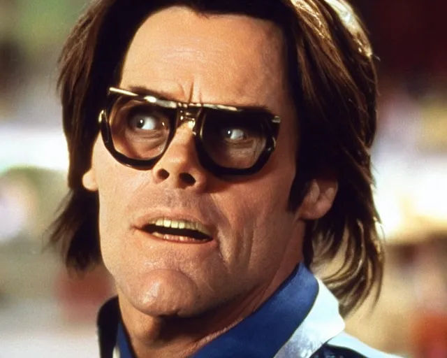 Image similar to Film still close-up shot of Jim Carey from the movie spy kids. Photographic, photography