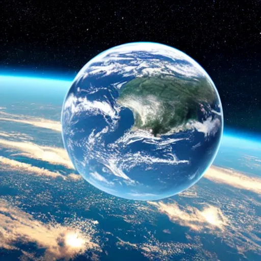 Prompt: photo of planet earth seen from orbit in the 2 5 th century