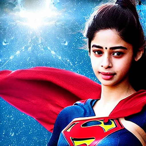 Prompt: artwork of janhvi kapoor as supergirl