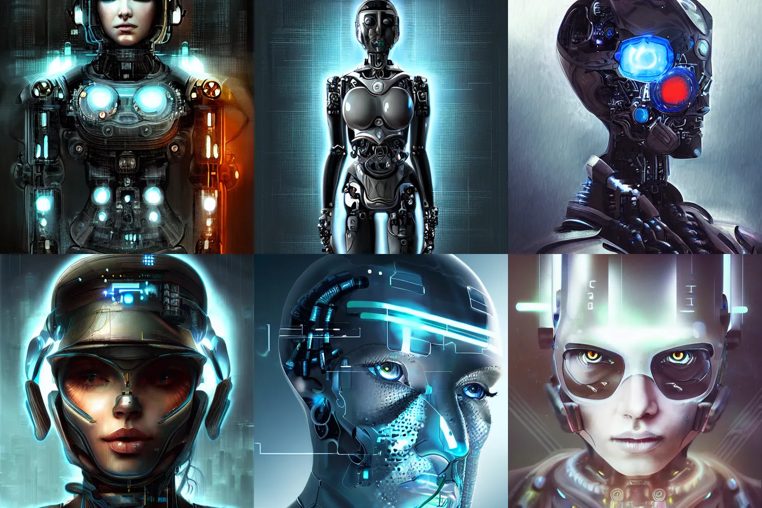 Prompt: artificial intelligence cyborg, epic fantasy cyberpunk, digital art, trending