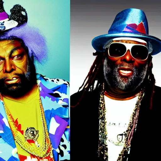 Prompt: george clinton and the p - funk, psychedelic award winning photography