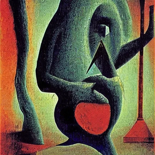 Image similar to “a Max Ernst painting of the Troll from Ernest Scared Stupid”