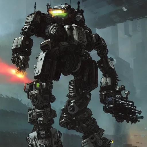 titanfall mech standing with its human pilot, dramatic | Stable ...