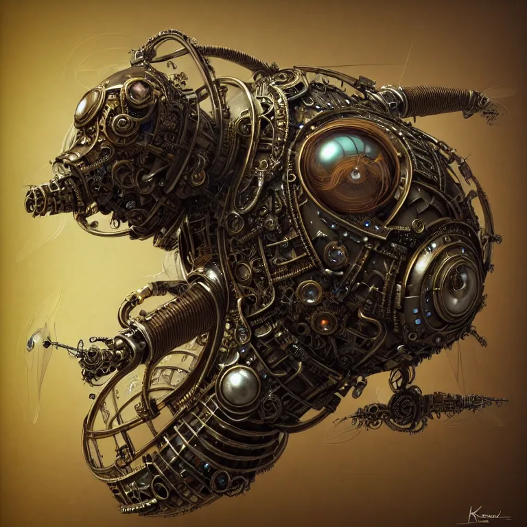 Prompt: steampunk cybernetic biomechanical fly, 3 d model, unreal engine realistic render, 8 k, micro detail, intricate, elegant, highly detailed, centered, digital painting, artstation, smooth, sharp focus, illustration, artgerm, tomasz alen kopera, wlop