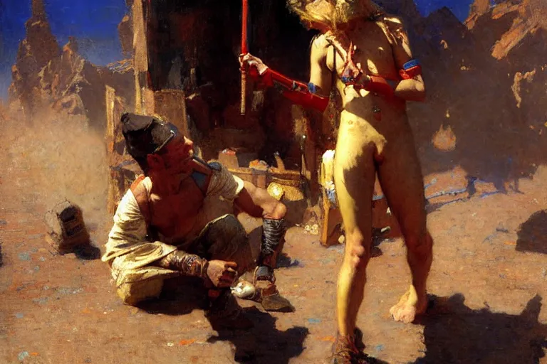 Prompt: crack bender, painting by gaston bussiere, craig mullins, j. c. leyendecker