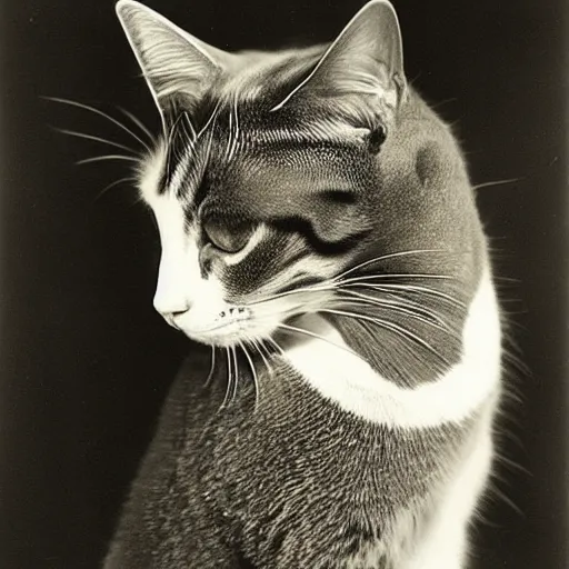 Image similar to a cat photographed by man ray