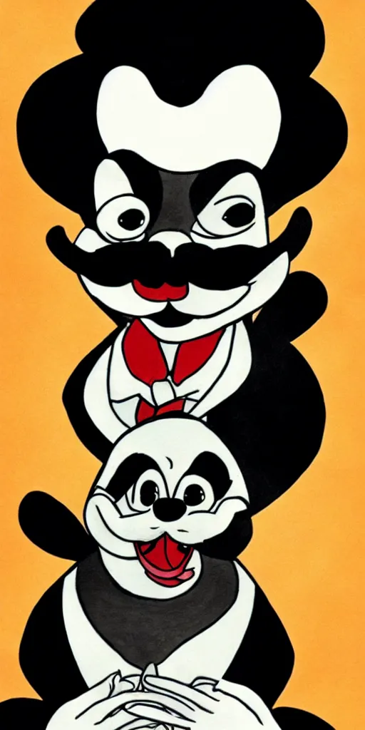 Prompt: gomez addams as pepe le pew, portrait