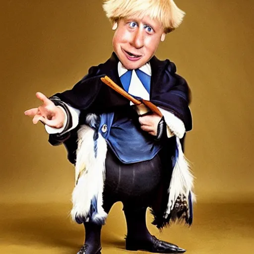 Prompt: Boris Johnson as the childsnatcher from Chitty Chitty Bang Bang