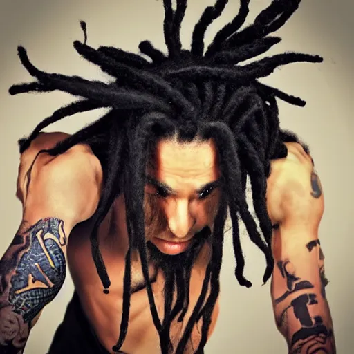 Image similar to ninja with dreadlocks