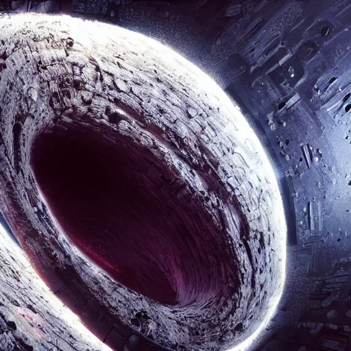 Prompt: hyperrealistic mixed media image of unimaginable incomprehensible terror escaping event horizon of black hole, stunning 3 d render inspired art by greg rutkowski and xiang duan and thomas eakes, perfect symmetry, flesh texture, realistic, highly detailed attributes and atmosphere, dim volumetric cinematic lighting, 8 k octane detailed render, post - processing, masterpiece,