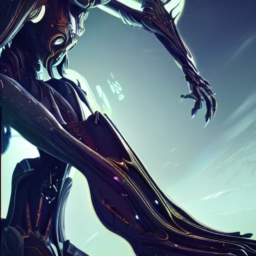 Image similar to highly detailed exquisite warframe fanart, worms eye view, looking up at a 500 foot tall beautiful saryn prime female warframe, as a stunning anthropomorphic robot female dragon, sleek smooth white plated armor, unknowingly walking over you, you looking up from the ground between the robotic legs, detailed legs looming over your pov, proportionally accurate, anatomically correct, sharp claws, two arms, two legs, robot dragon feet, camera close to the legs and feet, giantess shot, upward shot, ground view shot, front shot, epic shot, high quality, captura, realistic, professional digital art, high end digital art, furry art, giantess art, anthro art, DeviantArt, artstation, Furaffinity, 3D, 8k HD render, epic lighting