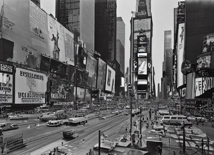 Image similar to Photo of Times Square from 1970, high quality, 8K HD, highly detailed, gritty