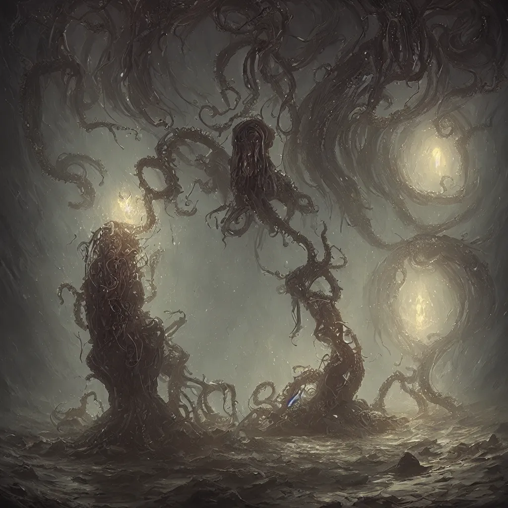 Image similar to lovecraftian horror by wlop, greg rukowski, horrifying