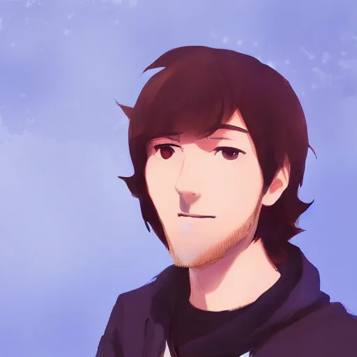 Prompt: portrait of steven bonnell, by makoto shinkai