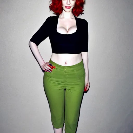 Image similar to symmetry!! christina hendricks!!! full frontal body photography of christina hendricks in croptop