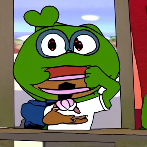 Image similar to frame from the pepe friends tv series