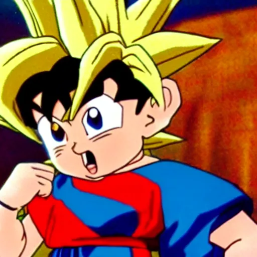 Prompt: Still of Kid Goku from the Disney animated feature Dragon Ball (1951)