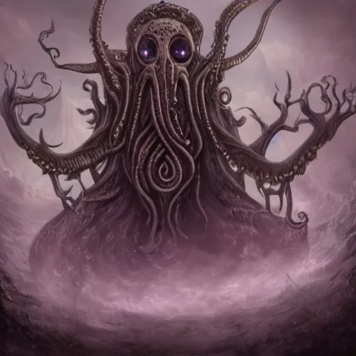 Image similar to lovecraftian old god with the hunting ground of everdreams