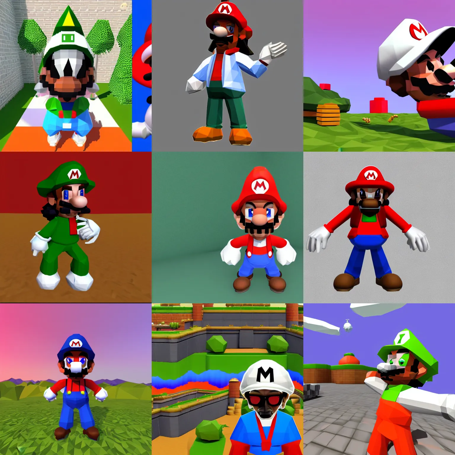 Prompt: lowpoly snoop dogg in mario 64 style in bob-omb battlefield