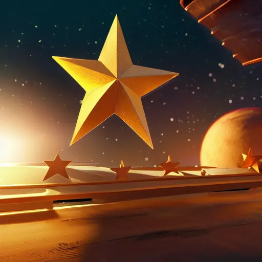 Prompt: a star on a board, digital art, super octane engine, detailed render, dynamic lighting, 4 k