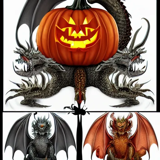 Prompt: dragon, pumpkin, realistic, monster,