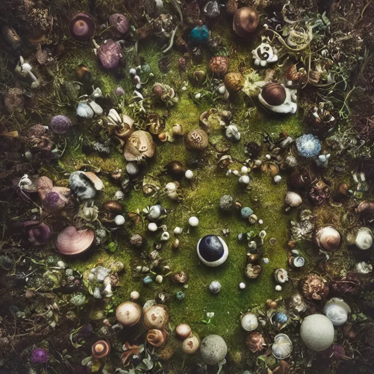 Prompt: a planet of various fungus, mushrooms and plants, inside the picture is infinity, Atmospheric phenomenon, artistic photography, muted colors, conceptual, long exposure outside the city, volumetric light